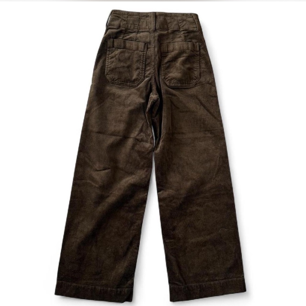 Maeve Anthropologie The Colette Pants 23 Olive Green High-Rise Wide Leg Corduroy - Picture 4 of 6